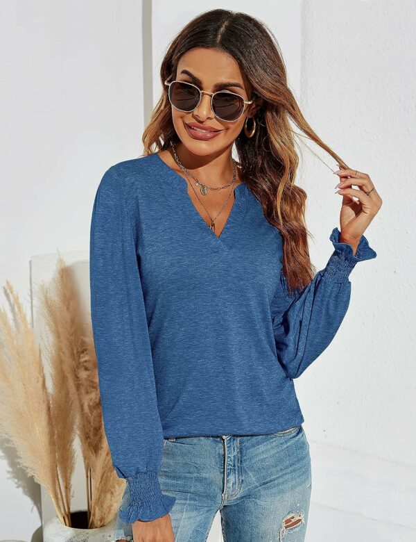 Loose Puff Short Sleeve Tops Tunic Blouses